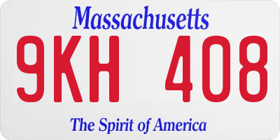 MA license plate 9KH408