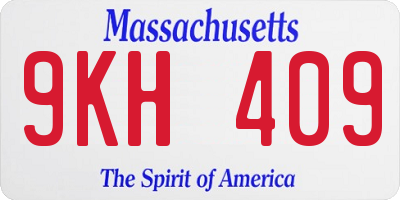 MA license plate 9KH409