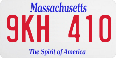 MA license plate 9KH410