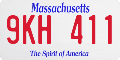 MA license plate 9KH411