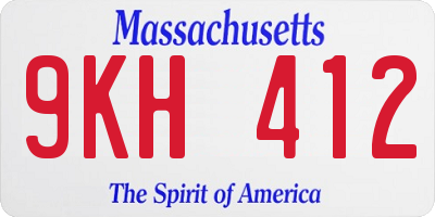 MA license plate 9KH412
