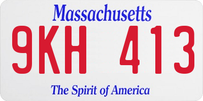 MA license plate 9KH413