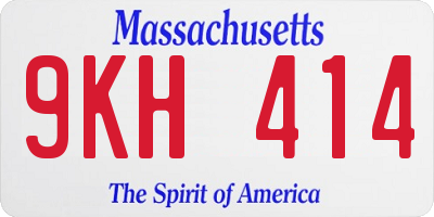 MA license plate 9KH414