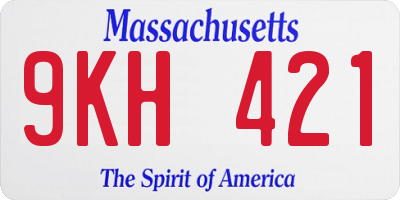 MA license plate 9KH421