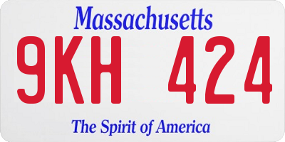 MA license plate 9KH424