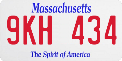 MA license plate 9KH434