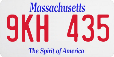MA license plate 9KH435