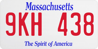 MA license plate 9KH438