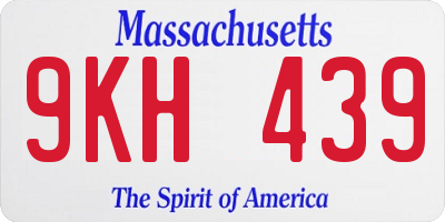 MA license plate 9KH439