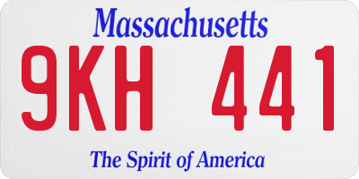 MA license plate 9KH441