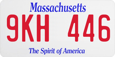 MA license plate 9KH446
