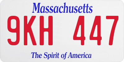 MA license plate 9KH447