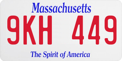 MA license plate 9KH449