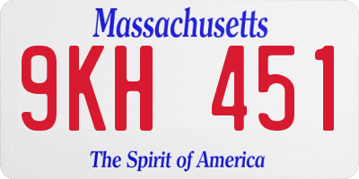 MA license plate 9KH451