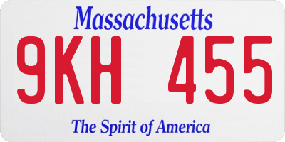 MA license plate 9KH455