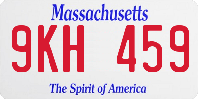 MA license plate 9KH459