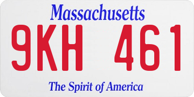 MA license plate 9KH461