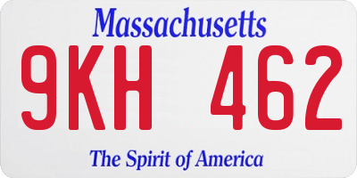 MA license plate 9KH462