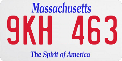 MA license plate 9KH463