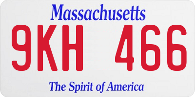 MA license plate 9KH466