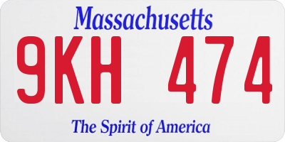 MA license plate 9KH474