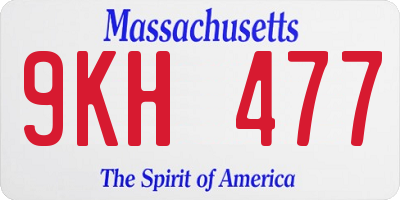 MA license plate 9KH477