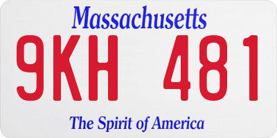 MA license plate 9KH481