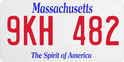MA license plate 9KH482