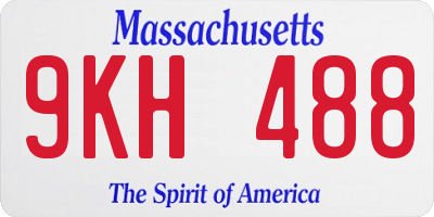MA license plate 9KH488