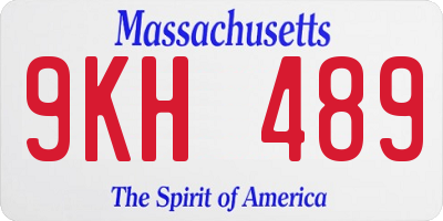 MA license plate 9KH489