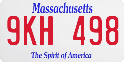 MA license plate 9KH498