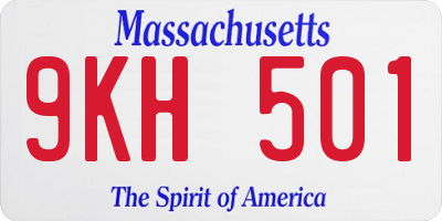 MA license plate 9KH501