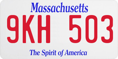 MA license plate 9KH503