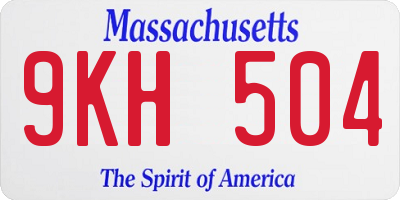 MA license plate 9KH504