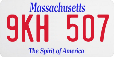 MA license plate 9KH507