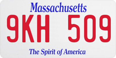 MA license plate 9KH509