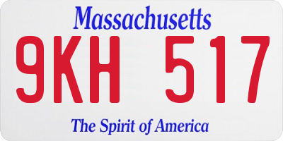 MA license plate 9KH517