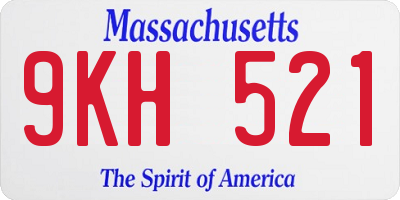 MA license plate 9KH521