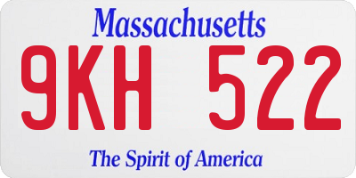 MA license plate 9KH522