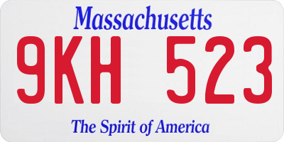 MA license plate 9KH523