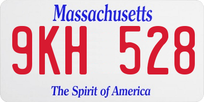 MA license plate 9KH528
