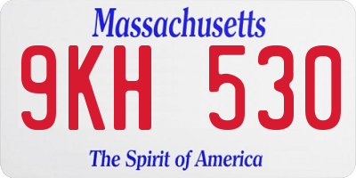 MA license plate 9KH530