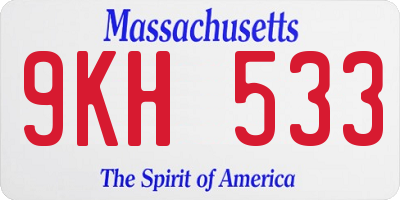 MA license plate 9KH533