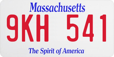 MA license plate 9KH541