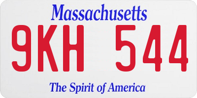 MA license plate 9KH544