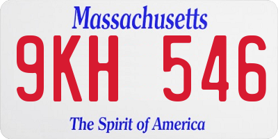 MA license plate 9KH546