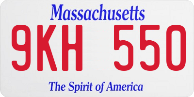 MA license plate 9KH550