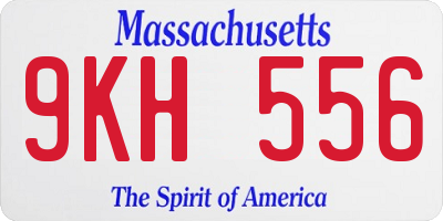 MA license plate 9KH556