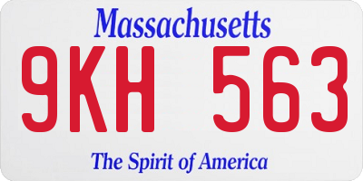 MA license plate 9KH563