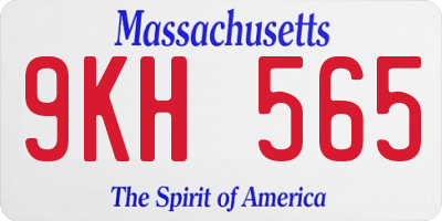MA license plate 9KH565